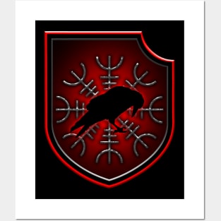 VIKING SHIELD 16 - ÆGISHJÁLMUR - RAVEN Posters and Art